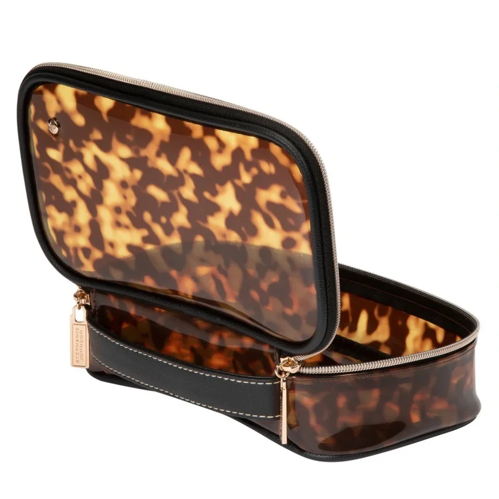 Stephanie Johnson Miami Clearly Tortoise Claire Medium Make-up Case-NWT